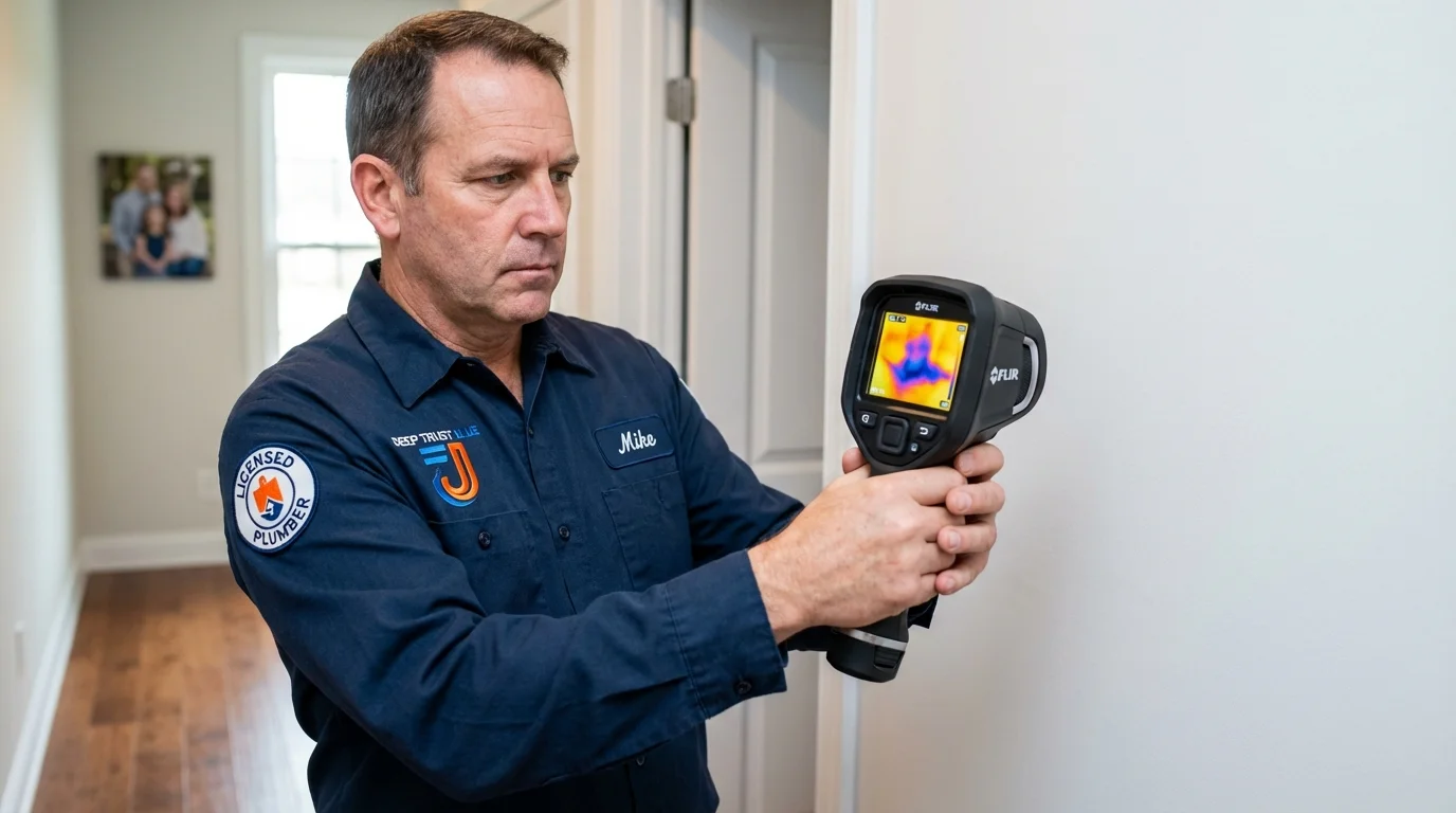 Thermal imaging leak detection by Johns Plumbing LLC in Saranac